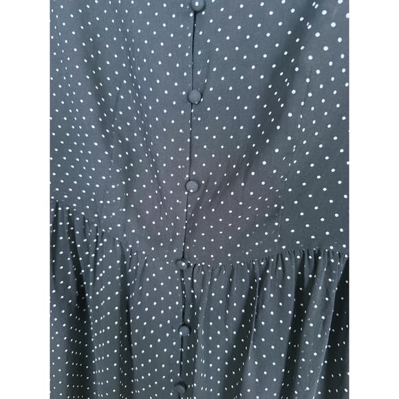 Who What Wear Black Dotted Sheer Sleeved Maxi Dress XS Dark Academia Witchy - Picture 7 of 10